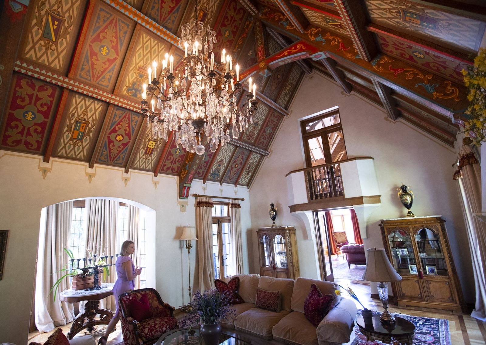 Westminster College president Beth Dobkin gives a tour of the historic Westminster Holt Home in Salt Lake City on Tuesday, Aug. 13, 2019. The 8,019-square-foot home was built in 1926 and was given to Westminster College by Sheri and Dale Holt. The French chateau-style home will be used for entertaining and meeting space as well as the college president’s residence. (Photo: Steve Griffin, KSL)