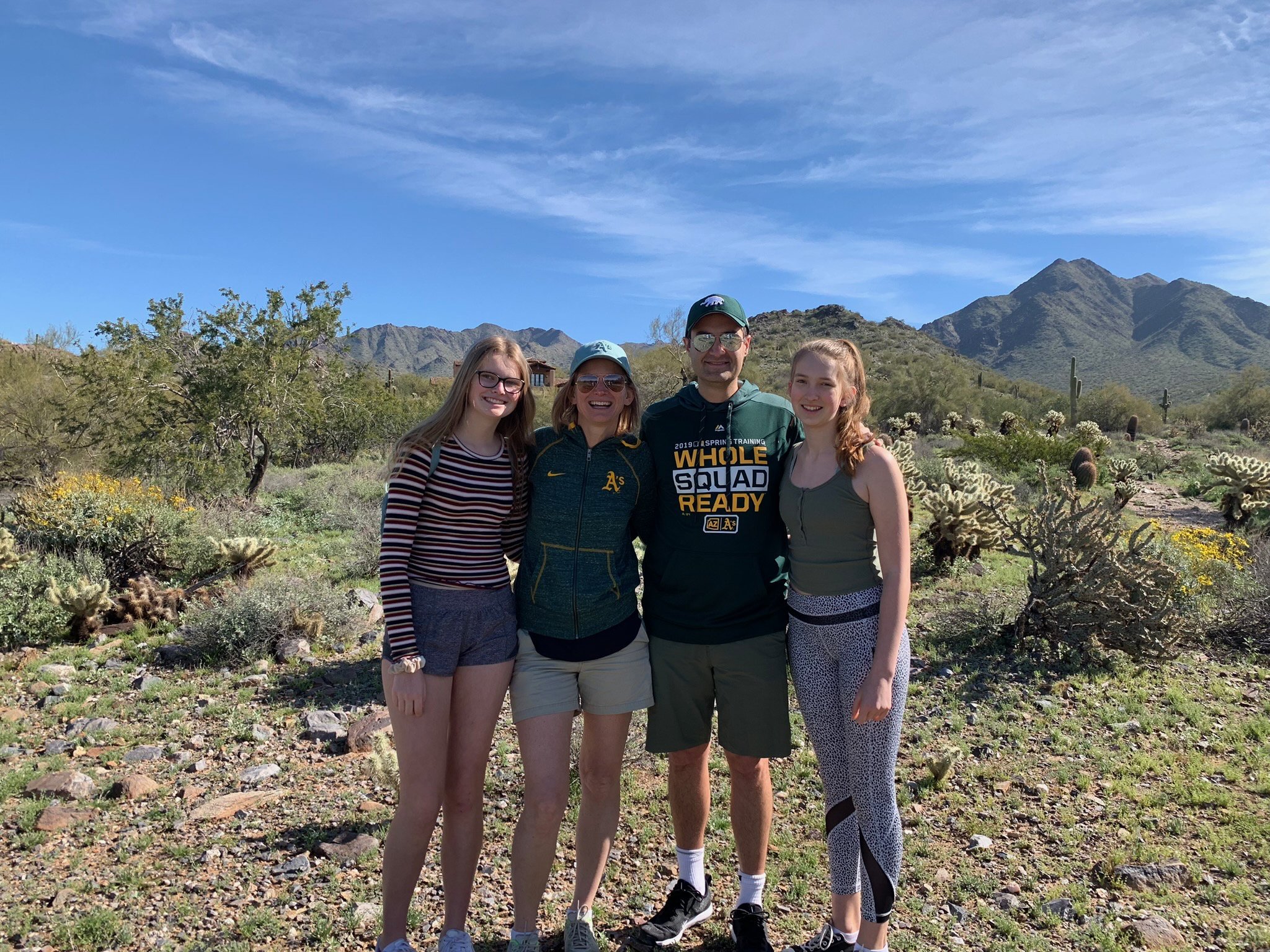 Dave Kaval, president of the Oakland Athletics, with his wife and two teenage daughters. (Photo: Courtesy Dave Kaval via CNN)