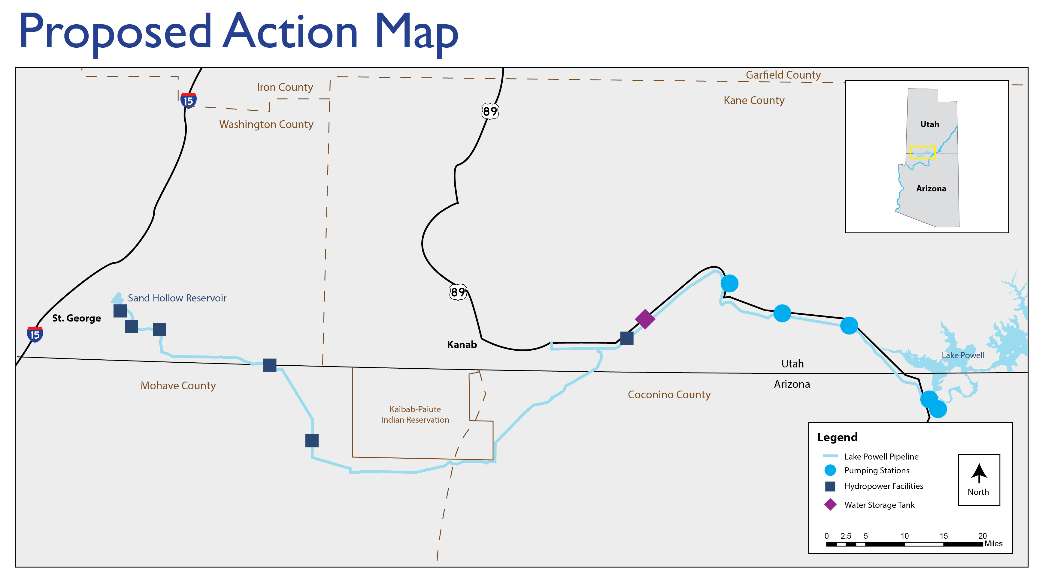 Proposed Lake Powell Pipeline map. (Photo: Washington County Water Conservancy District)