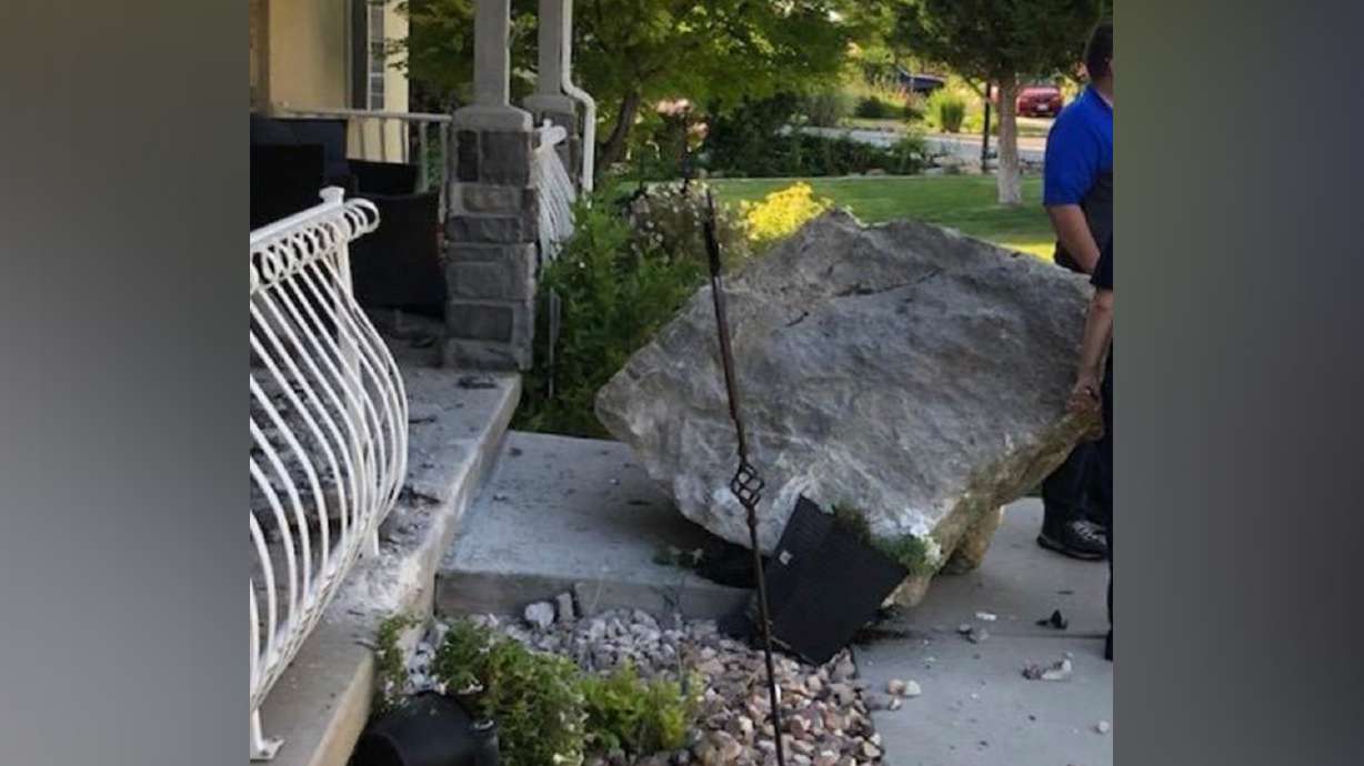 Boulder traveled over 2K feet before crashing into Springville family's porch, state officials say
