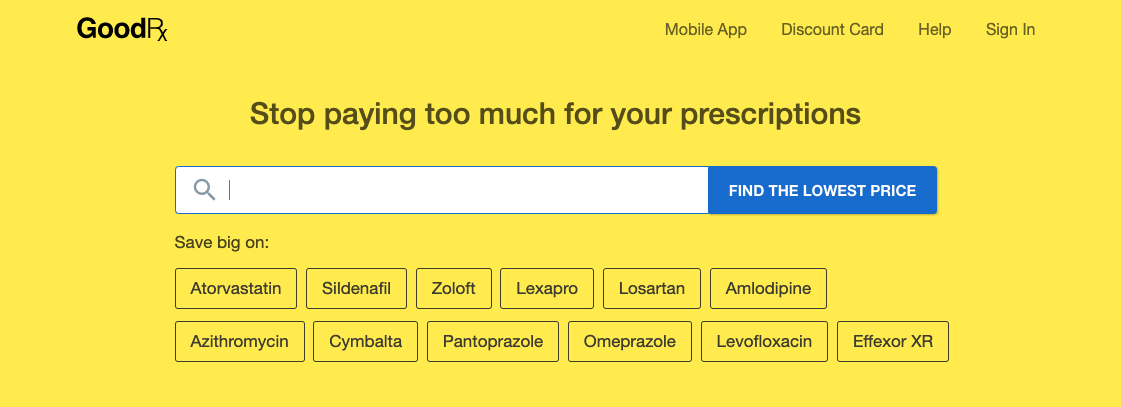 Photo: Screenshot of GoodRx website