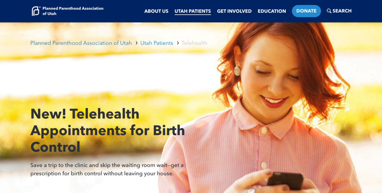 Photo: Screenshot of the Planned Parenthood website
