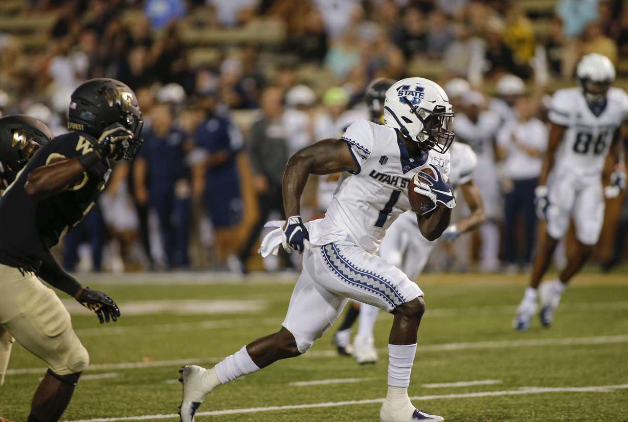 Utah State senior running back Gerold Bright was one of three football players who saw charges of possession of a controlled substance, spice/marijuana, dismissed in Logan City Justice Court on Thursday, Jan. 23, 2020. (Photo: Nell Redmond, AP)