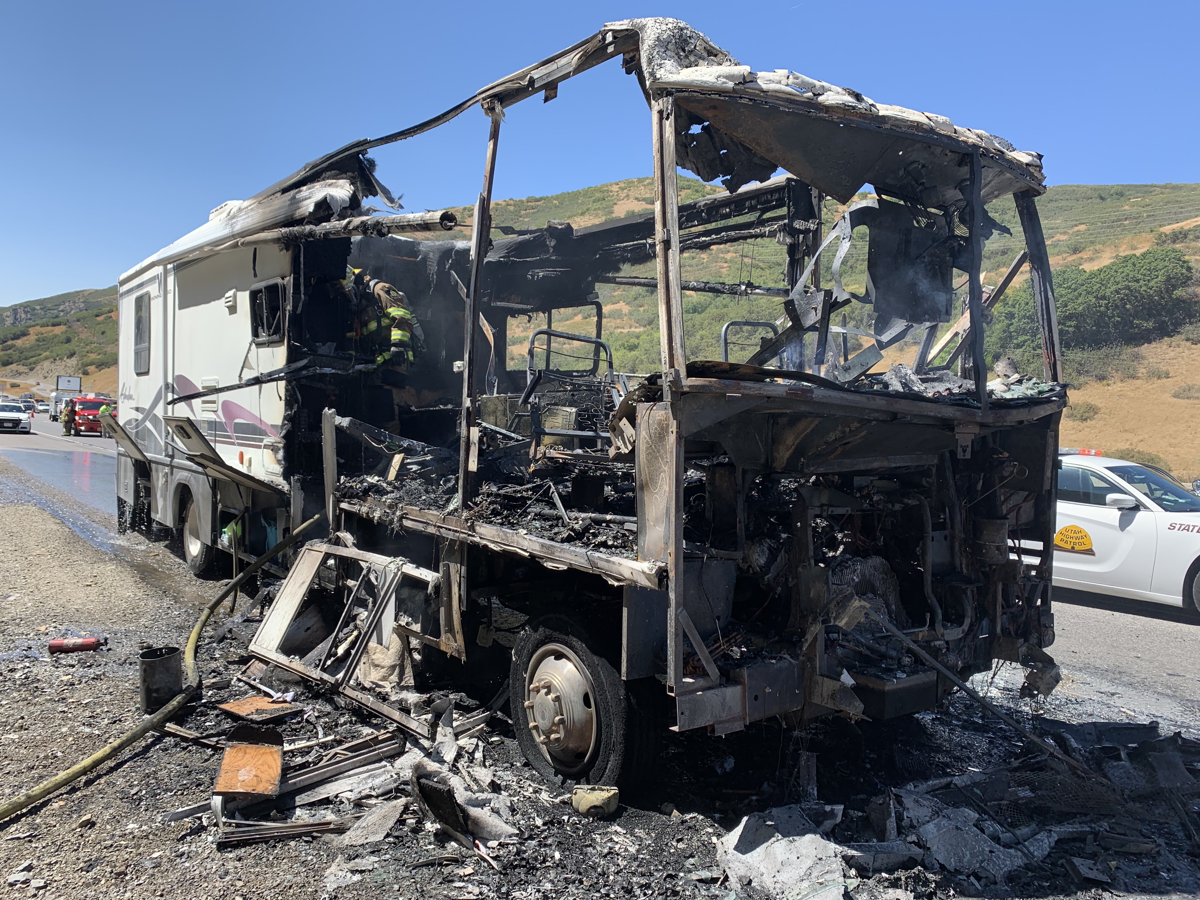 Vehicle fire slows traffic on EB I-80 in Parleys Canyon