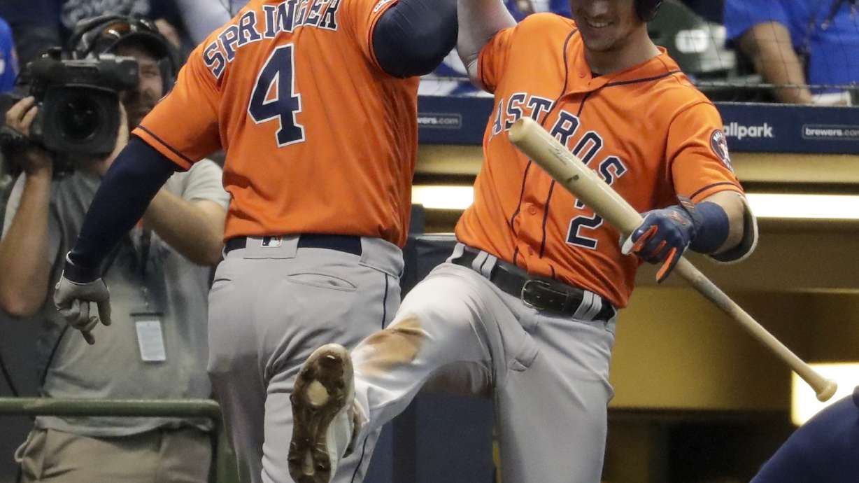 Springer's homer in 10th keys Astros' 3-2 win over Brewers