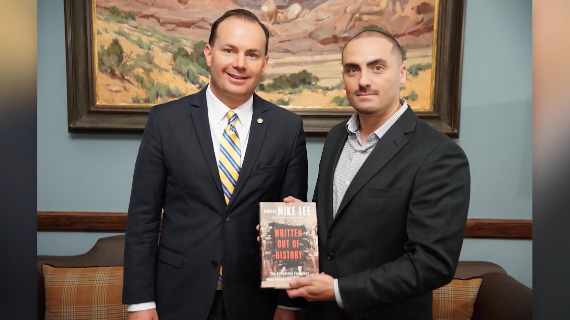 Sen. Mike Lee and Weldon Angelos. Photo: KSL TV