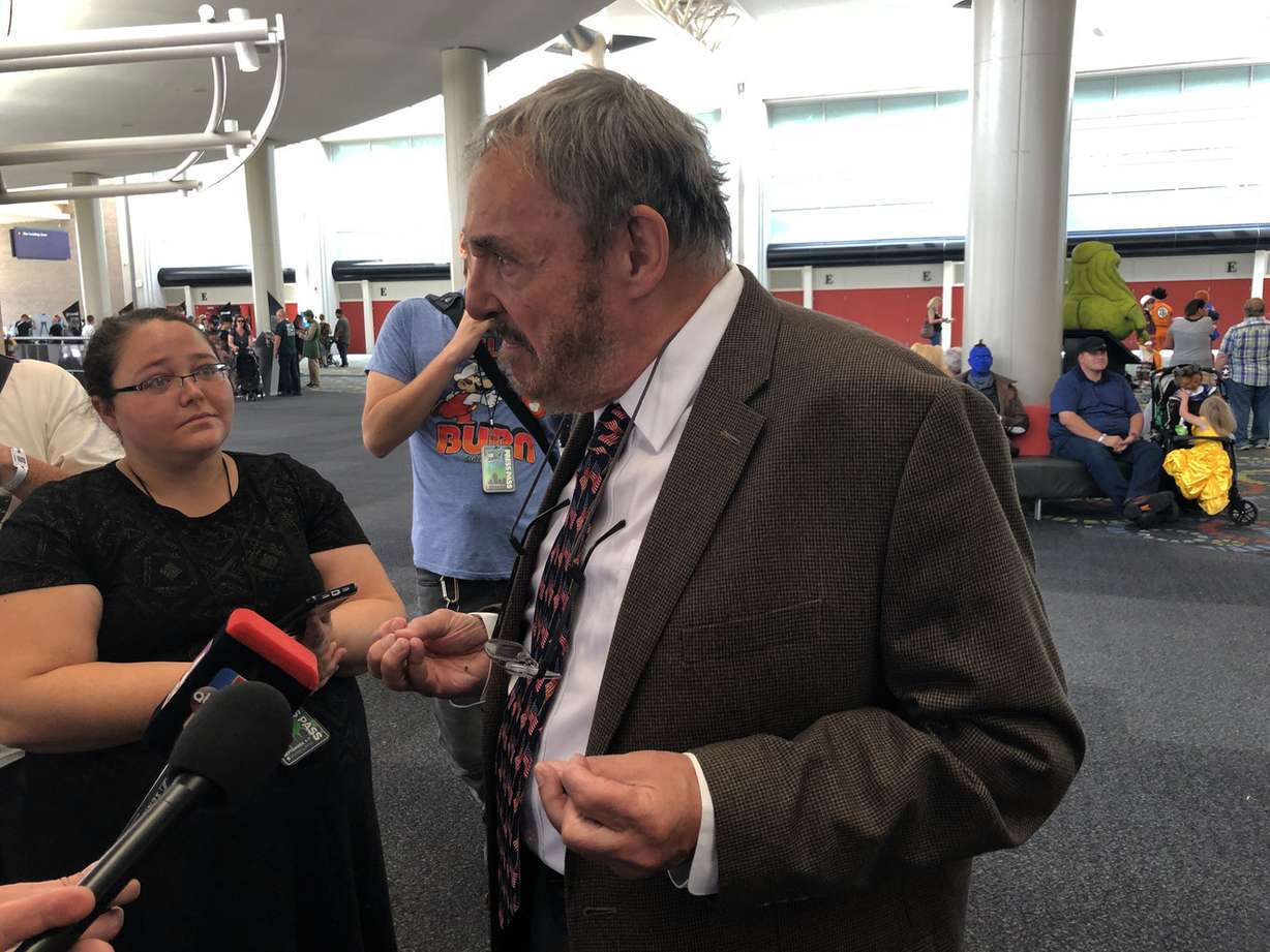 Actor John Rhys-Davies speaks with members of the media at FanX Salt Lake Comic Convention in downtown Salt Lake City on Thursday, Sept. 5, 2019. (Photo: Jacob Klopfenstein, KSL.com)