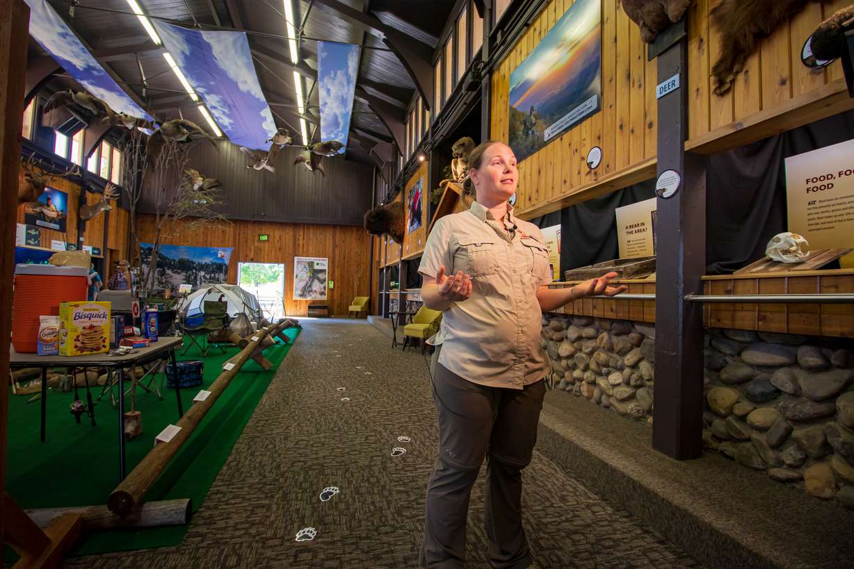 Channing Howard speaks with the media at the Utah Division of Wildlife Resources' exhibit at the Utah State Fair on Thursday, Sept. 5, 2019. (Photo: Carter Williams, KSL.com)