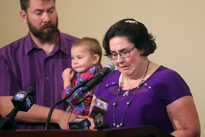Emily Roberts and her family spoke at a news conference Tuesday to highlight what they say is lack of understanding among judges, prosecutors and state attorneys of the medical cannabis law. (Photo: Kristin Murphy, KSL)