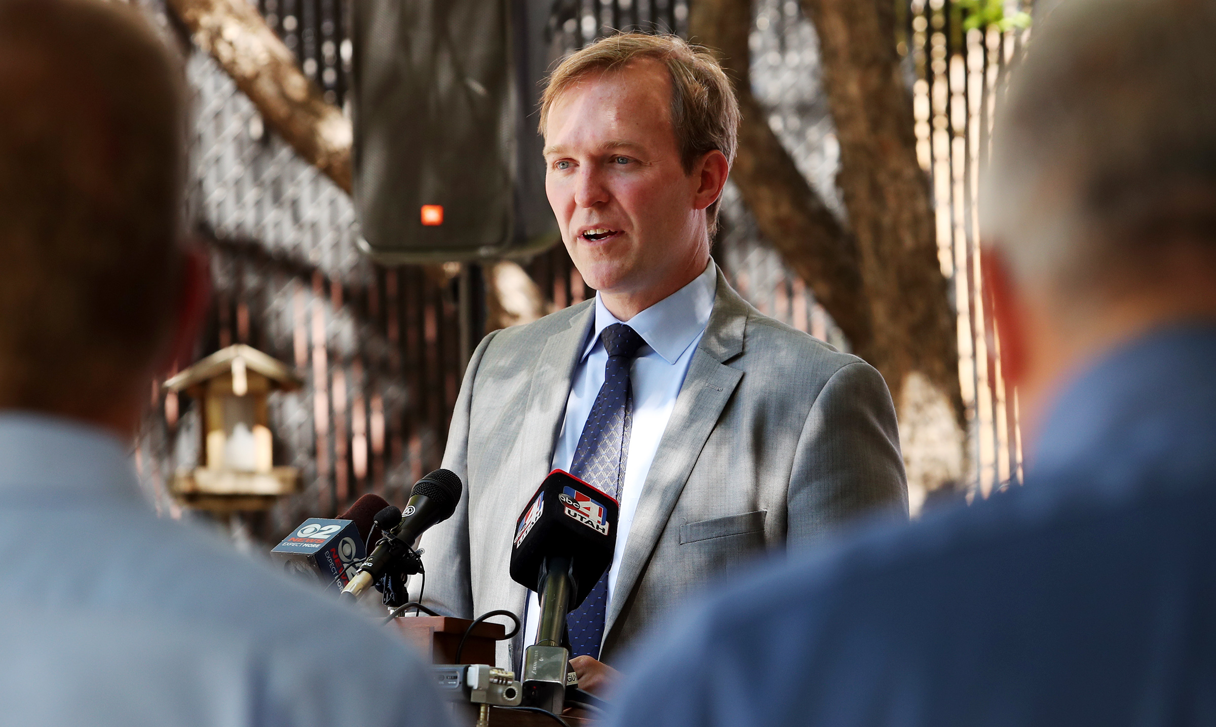 Rep. Ben McAdams, D-Utah, discusses the impact of Operation Rio Grande during a press conference in Salt Lake City on Tuesday, Aug. 20, 2019. Operation Rio Grande was launched just over two years ago to chip away at crime and lawlessness in the neighborhood around the downtown homeless shelter. (Scott G Winterton, KSL)