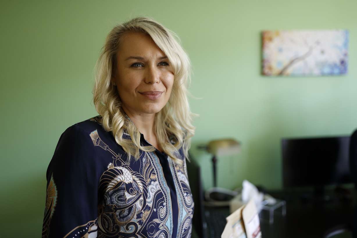 Katarina Maloney is pictured in her company’s offices in Carlsbad, Calif., on Aug. 27, 2019. Maloney is the CEO of Mathco Health Corporation, which sells products made with the cannabis extract CBD. (Gregory Bull, AP Photo)