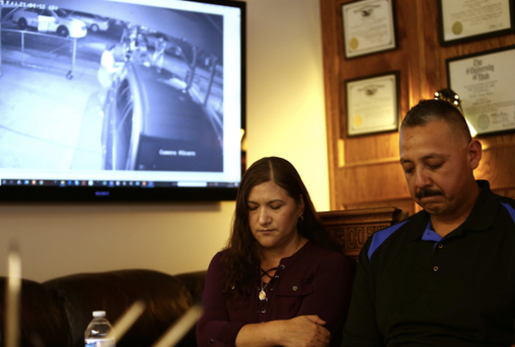 Juan and Rosa Mercado attend a news conference in Salt Lake City Sept. 16, 2019. A judge has decided not to dismiss a lawsuit the couple filed against Ogden and police officers who shot and killed their son, Jovany Mercado that year.