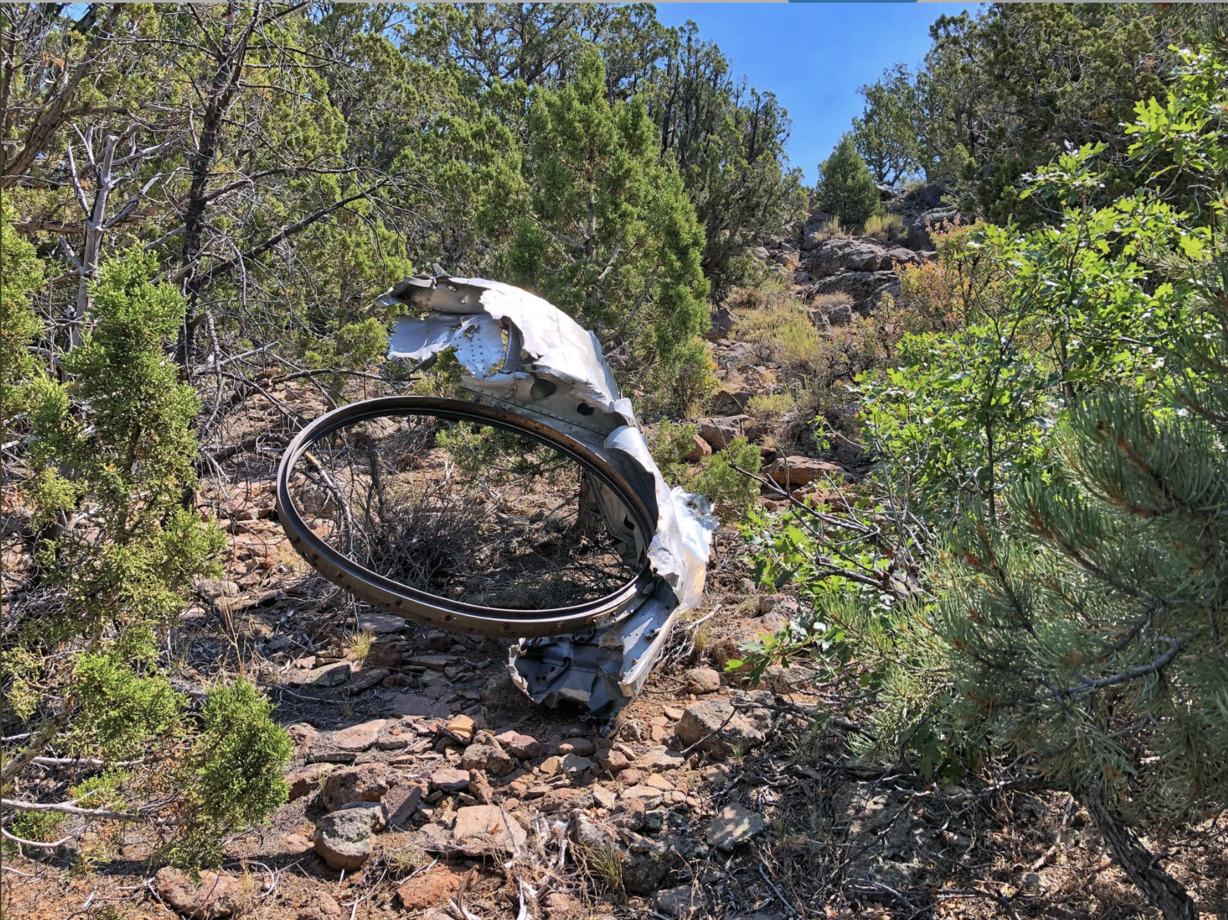 Debris from a gun turret from a World War II aircraft that crashed in southern Utah. (Photo: Alex Cabrero, KSL TV)