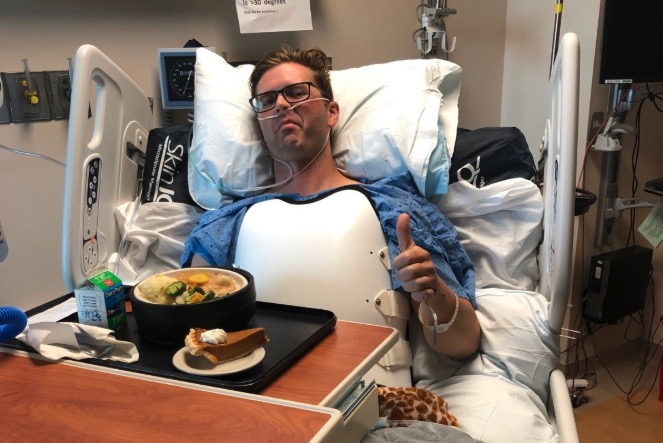 Austin Patten recovers after the accident that left him paralyzed. (Courtesy Austin and Jill Patten)