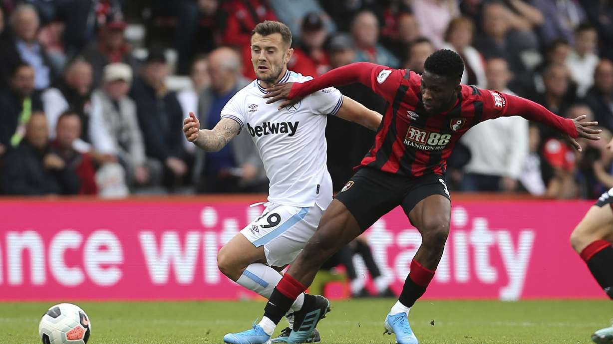 West Ham draws 2-2 at Bournemouth, up to 3rd in EPL