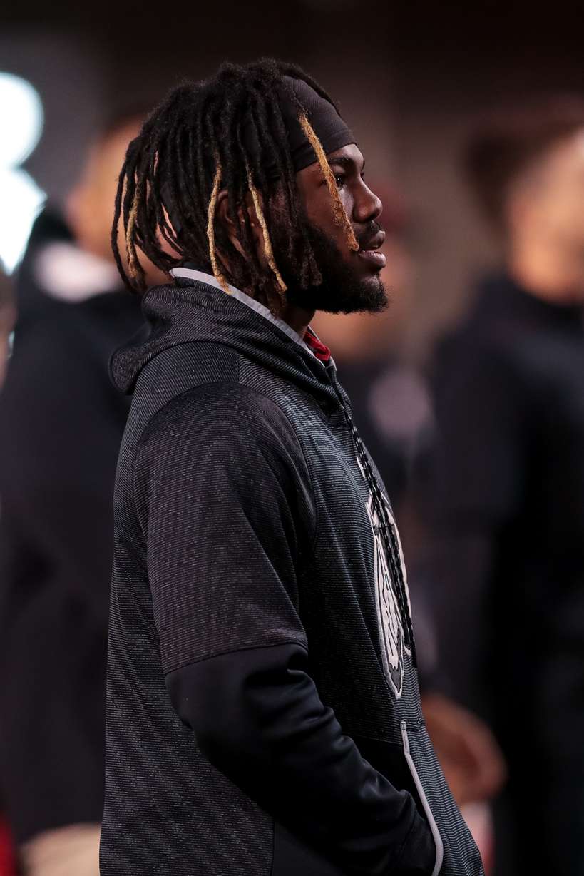Utah Utes running back Zack Moss (2) appears on the field out of uniform before the game against the Washington State Cougars at Rice-Eccles Stadium in Salt Lake City on Saturday, Sept. 28, 2019. (Photo: Spenser Heaps, KSL)