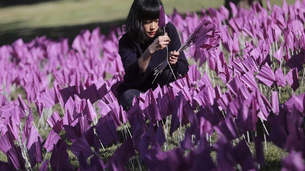 These 3,400 flags represent domestic violence survivors in Utah