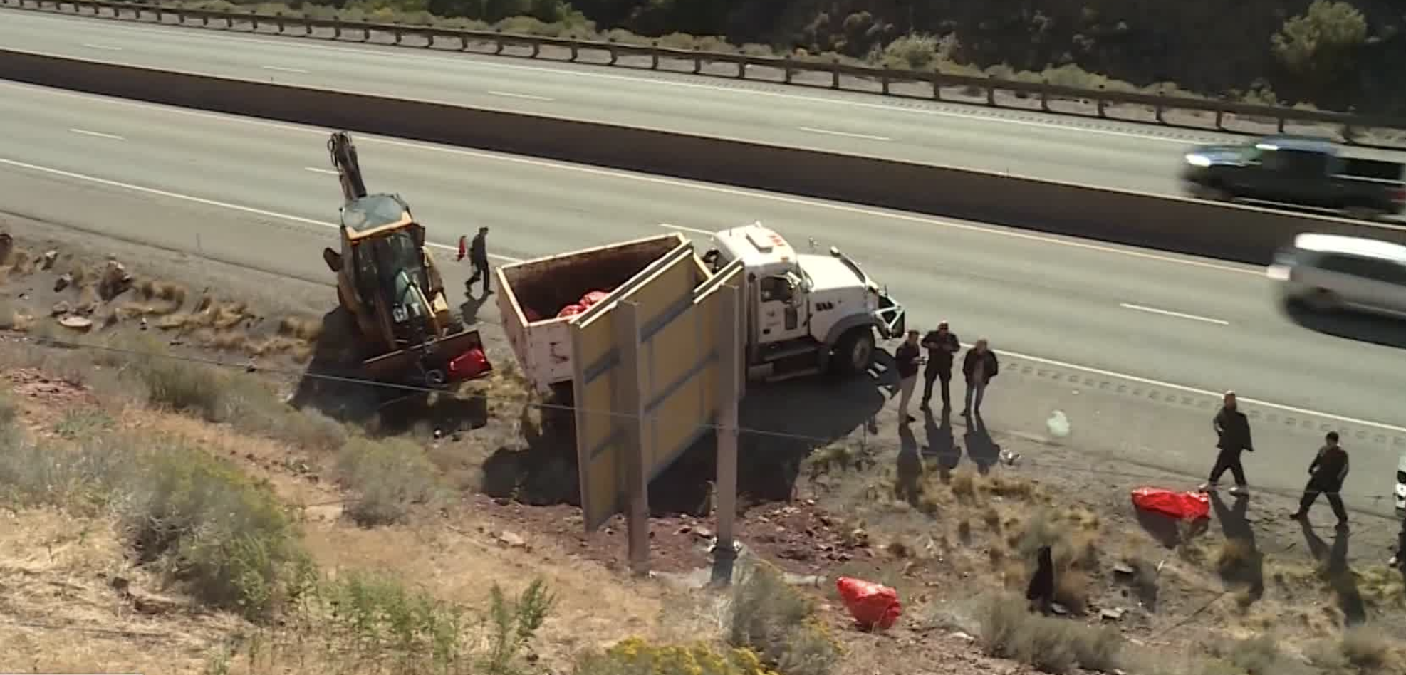 Crews removed waste and debris from homeless camps in Parley’s Canyon on Oct. 1, 2019. (Photo: Mark Wetzel, KSL TV)