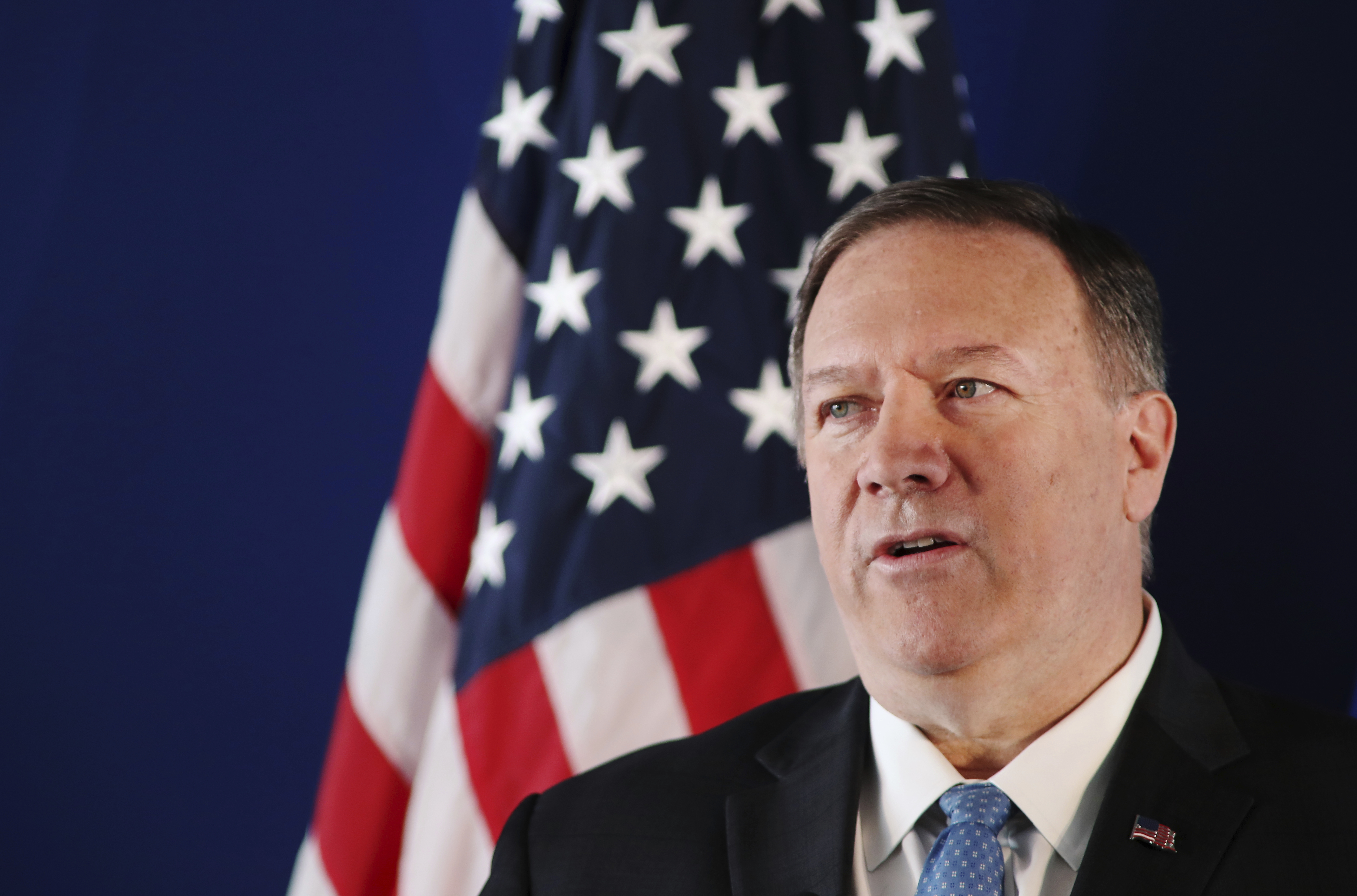 The Latest: On inquiry, Pompeo says law will be followed