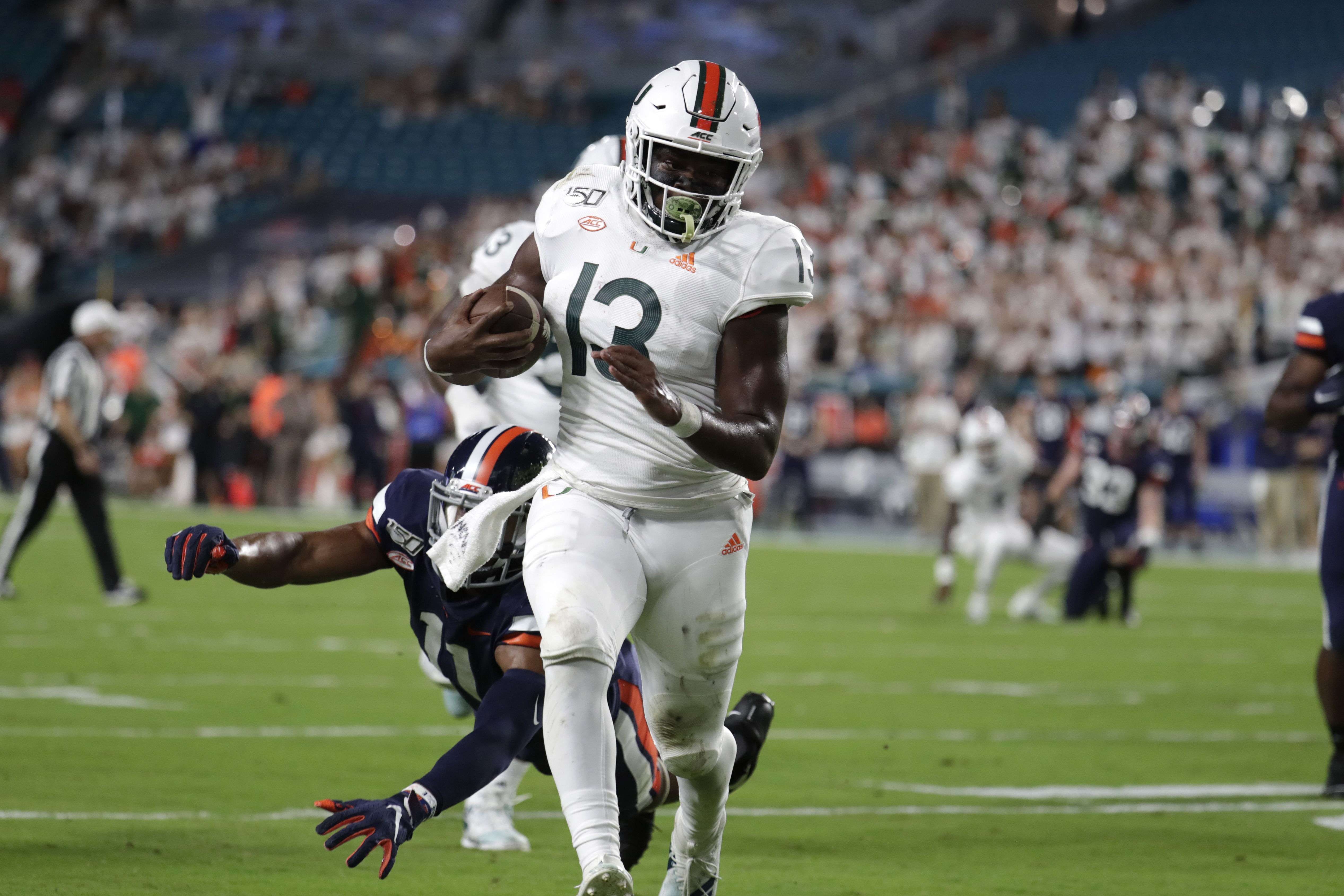 Miami holds off No. 20 Virginia 17-9 for 1st ACC win