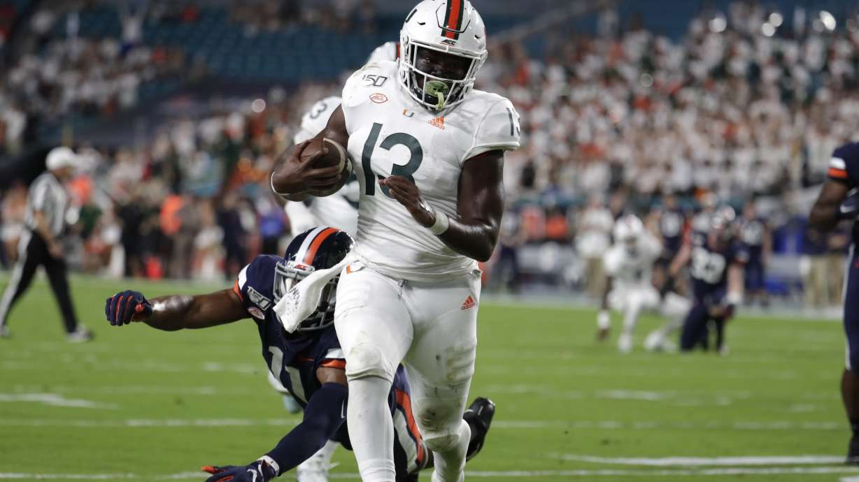 Miami holds off No. 20 Virginia 17-9 for 1st ACC win