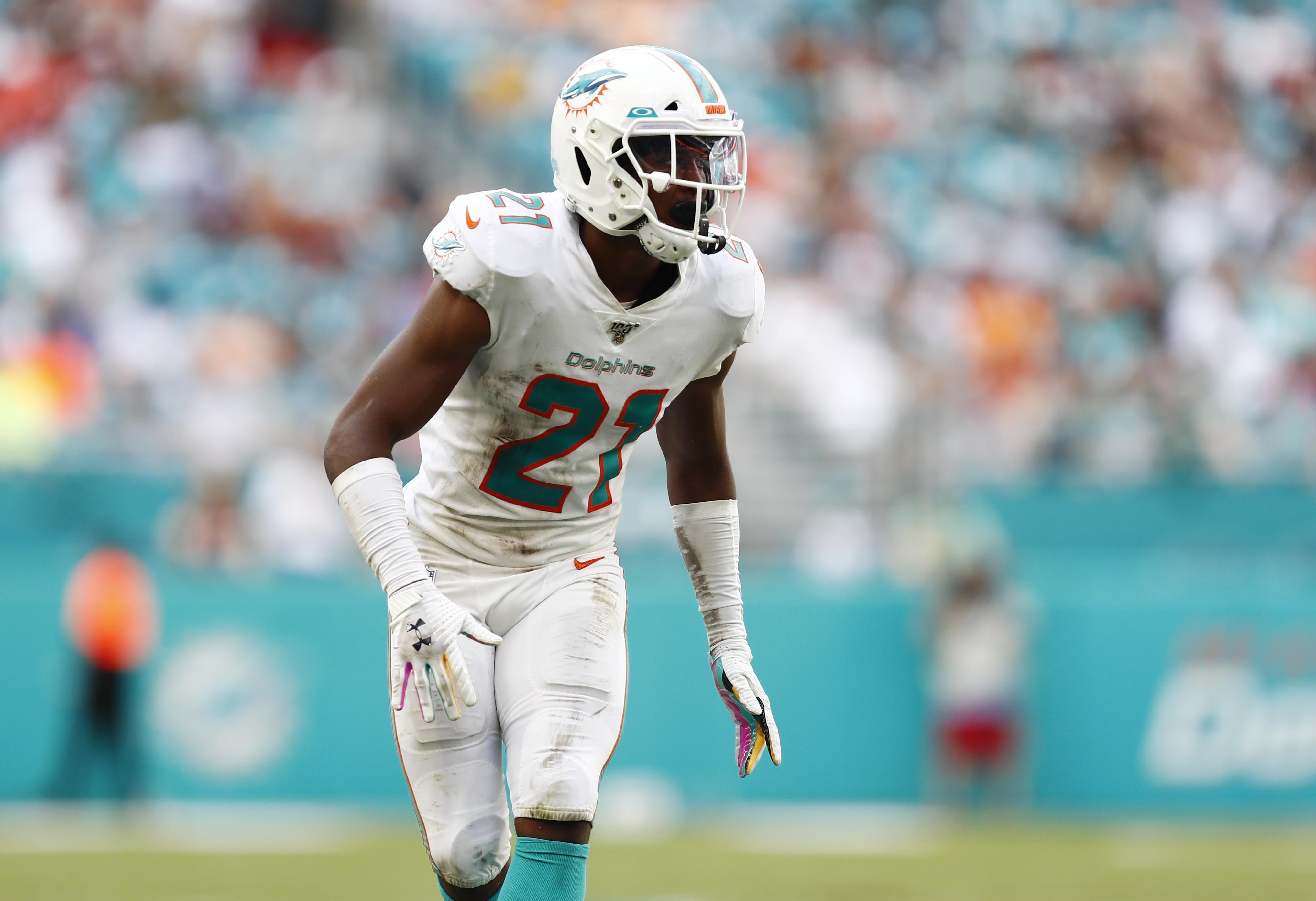 Miami Dolphins cornerback Eric Rowe (21) waits stands on the field, during the second half at an NFL football game against the Miami Dolphins, Sunday, Oct. 13, 2019, in Miami Gardens, Fla. (Photo: Brynn Anderson, AP)