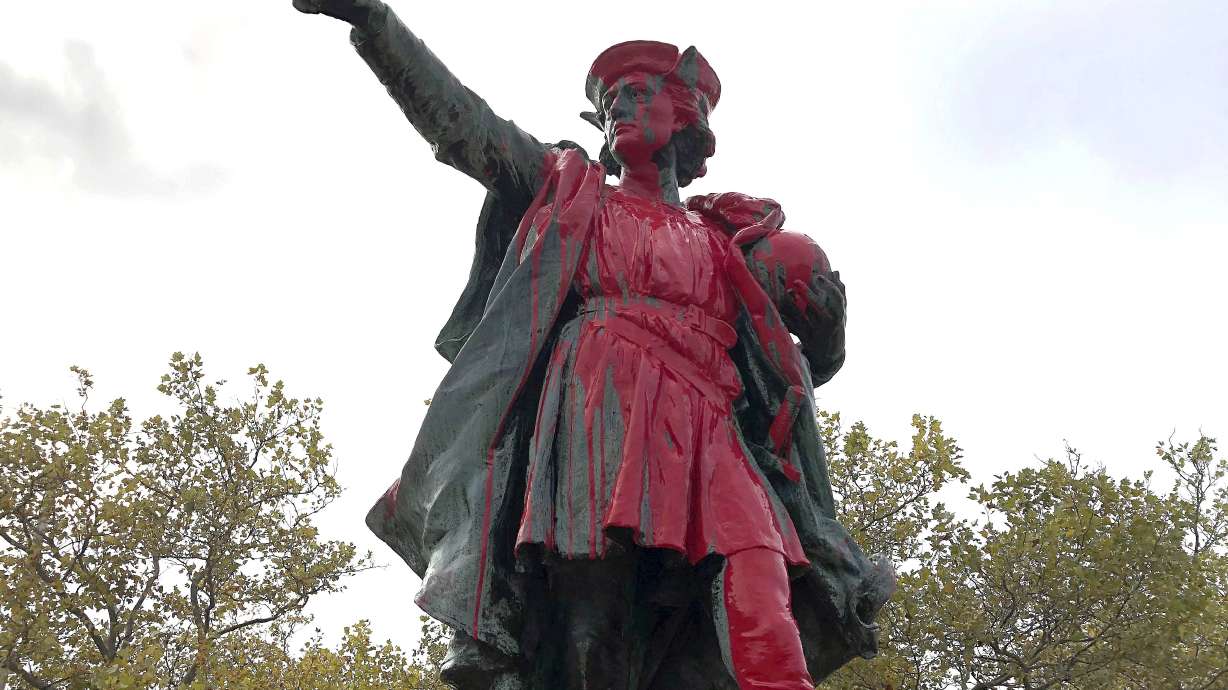 Columbus statues vandalized on US holiday named for him