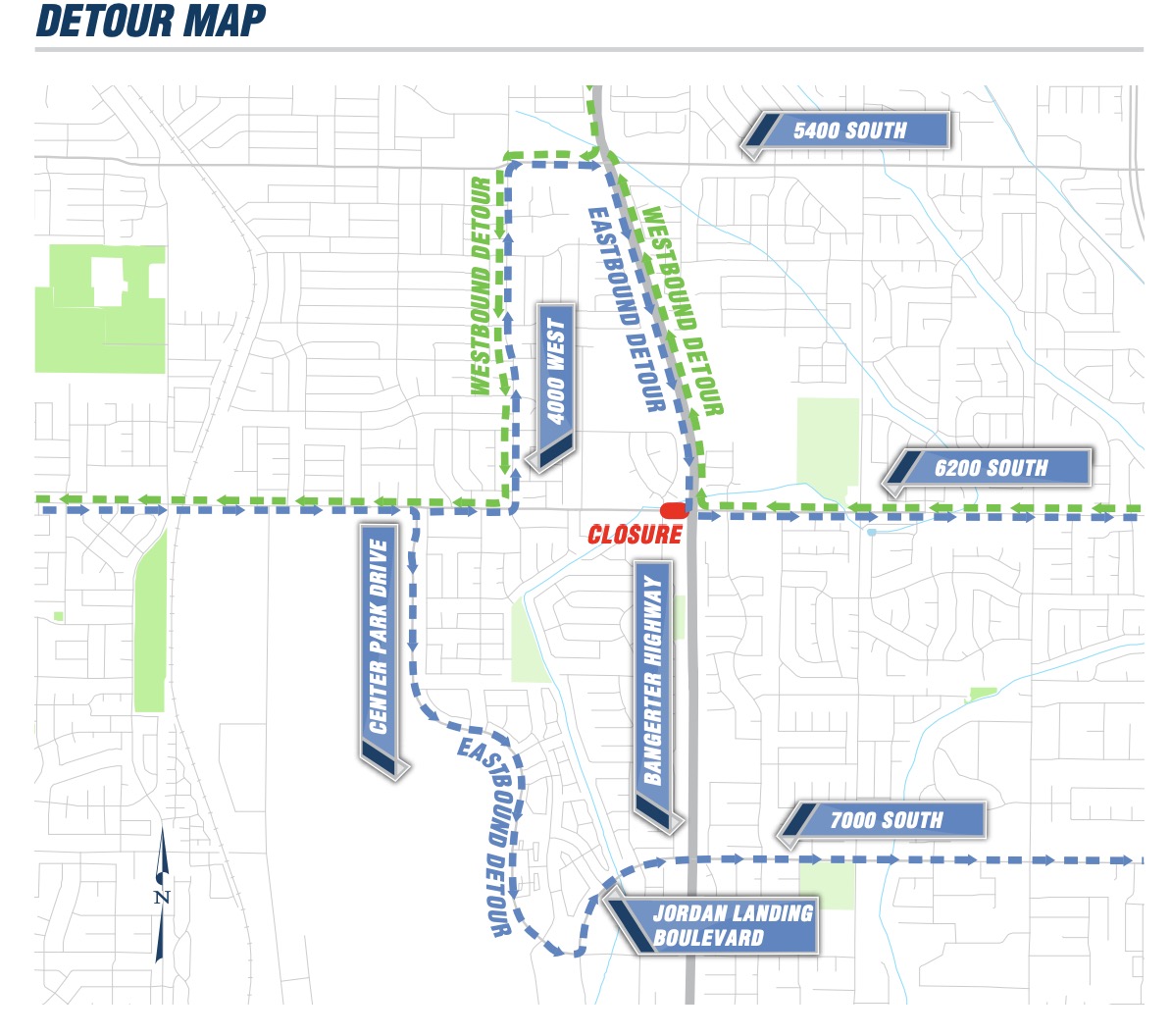 A map of a detour route around construction at 6200 South in Taylorsville. The section of the road will be closed from 9 p.m. Wednesday, Oct. 16, 2019, to 5 a.m. Wednesday, Oct. 23, 2019. (Photo: Utah Department of Transportation)