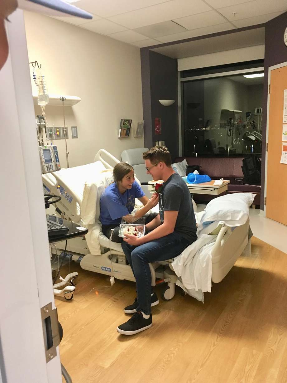 When caregivers from the Primary Children’s Hospital unit at Intermountain Riverton Hospital learned Hailey Winn, a high school senior from West Jordan, Utah, would be missing her homecoming dance because she was in the hospital, they decided to bring the dance to her. (Intermountain Healthcare)