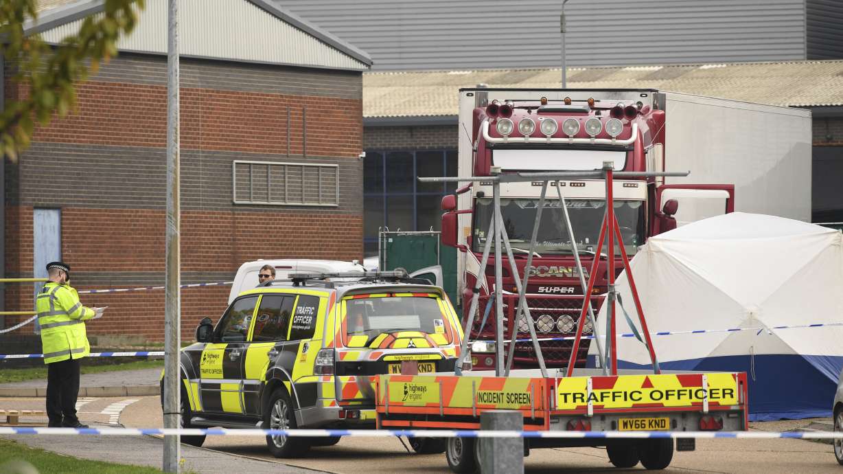 The Latest: Truck with 39 dead came to England from Belgium