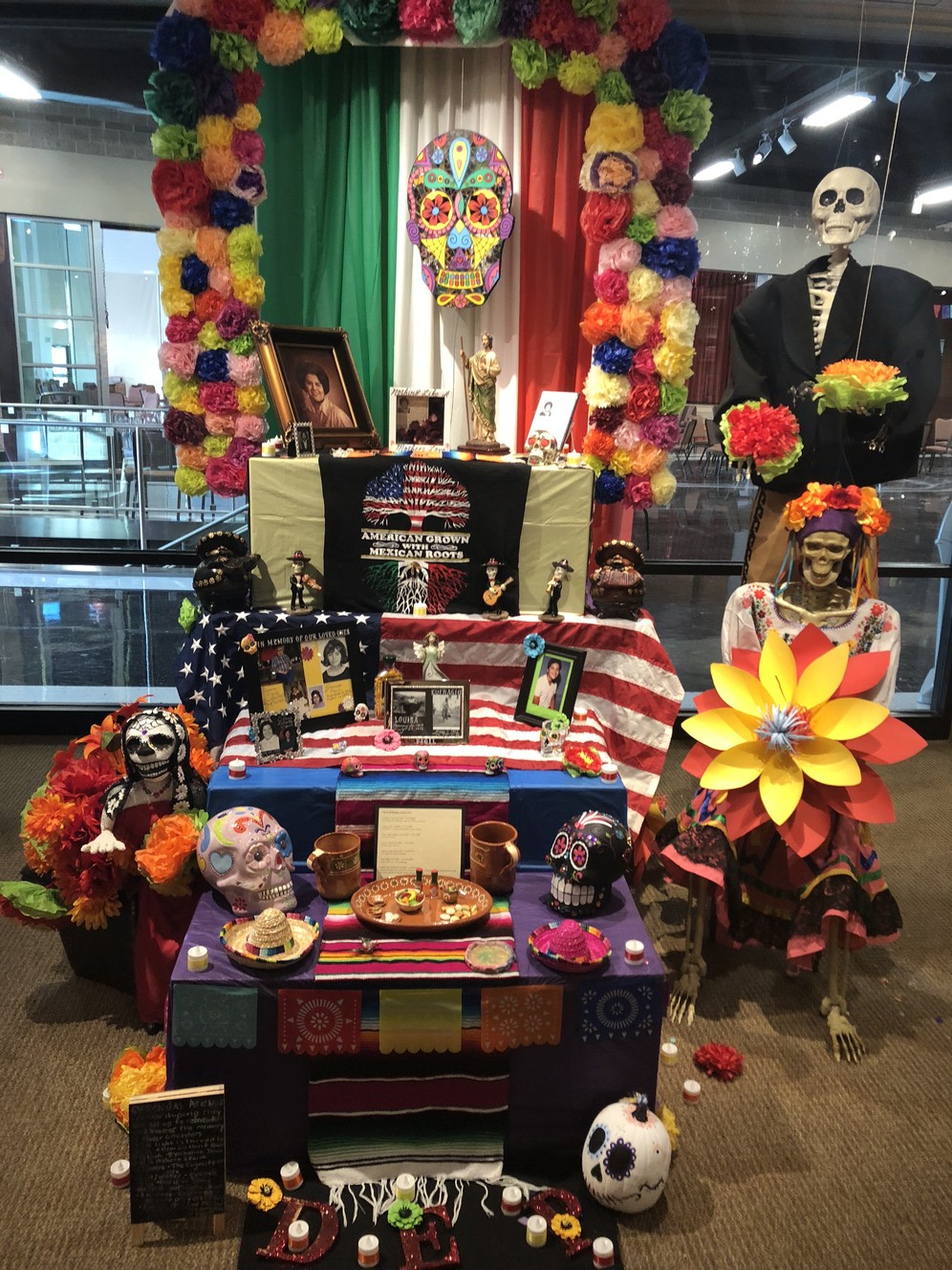 An ofrenda (altar) paying homage to a family's passed relatives at the Utah Cultural Celebration Center. (Susan Klinker, UCCC)