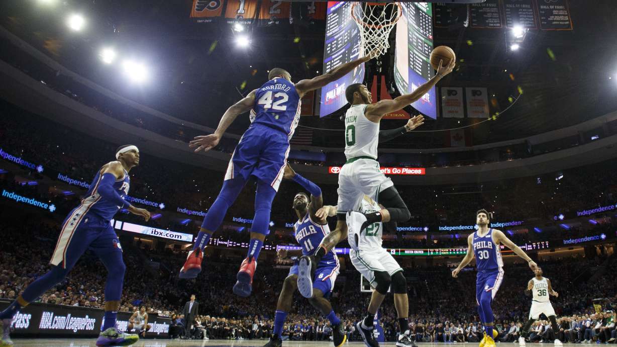 76ers top Celtics 107-93 in 1st battle of East favorites