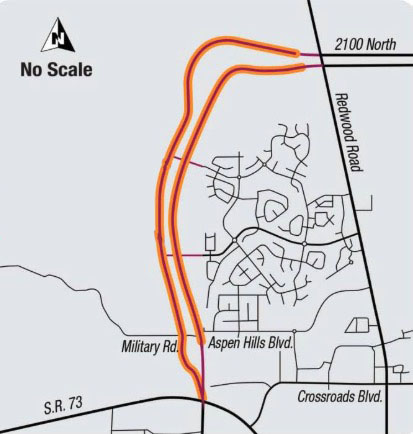 This graphic, created by the Utah Department of Transportation, shows the extended portion of the Mountain View Corridor between Lehi and Saratoga Springs in Utah County. (Photo: Utah Department of Transportation.