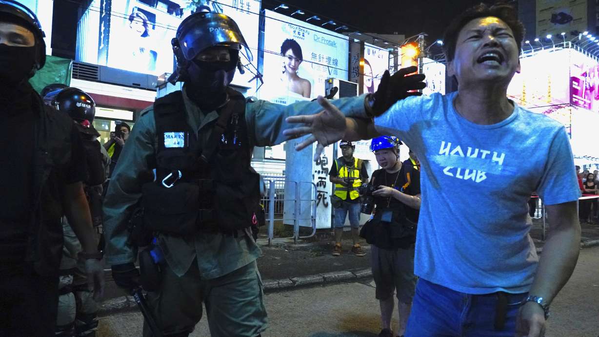 Hong Kong weekend ends again with protest violence, tear gas
