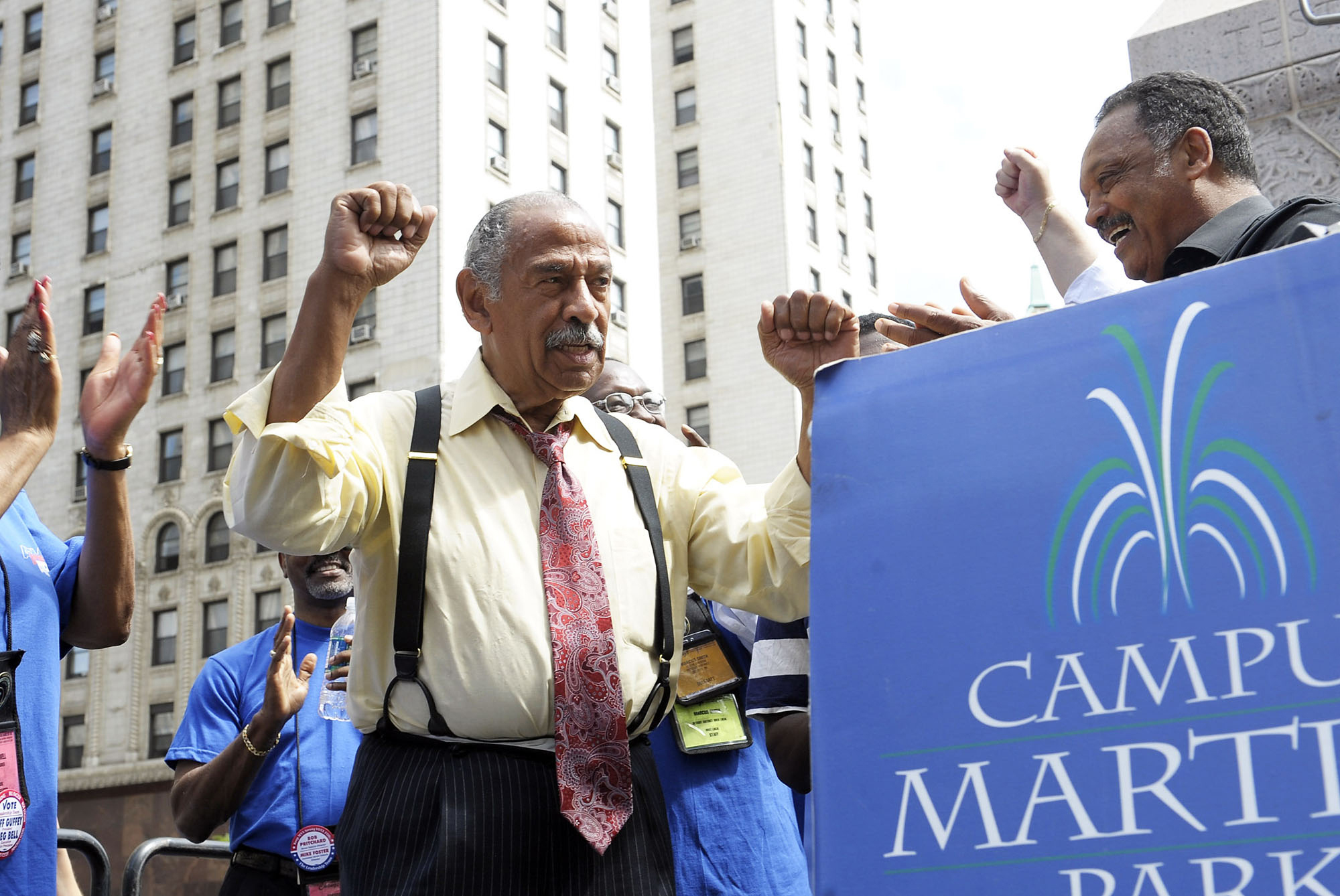 The Latest: Jackson says no King holiday without Conyers