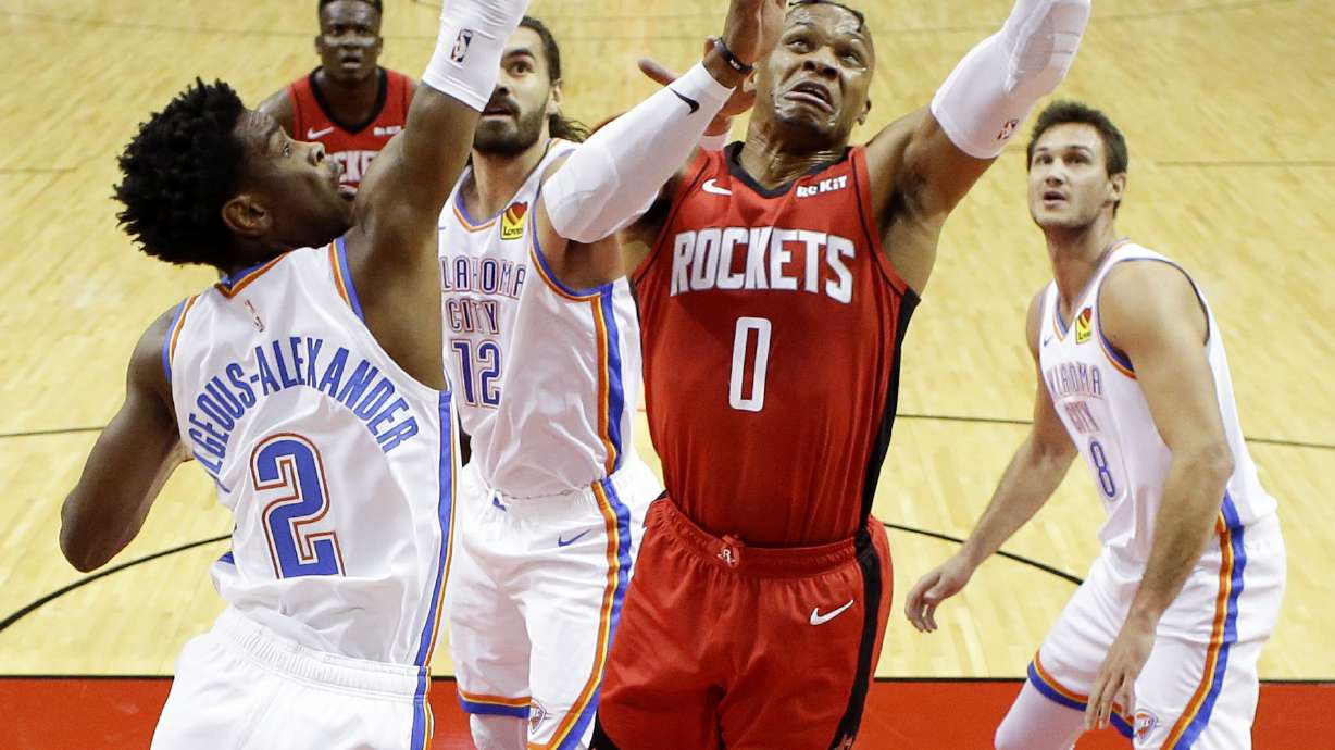 Westbrook scores 21 as Rockets beat Thunder 116-112