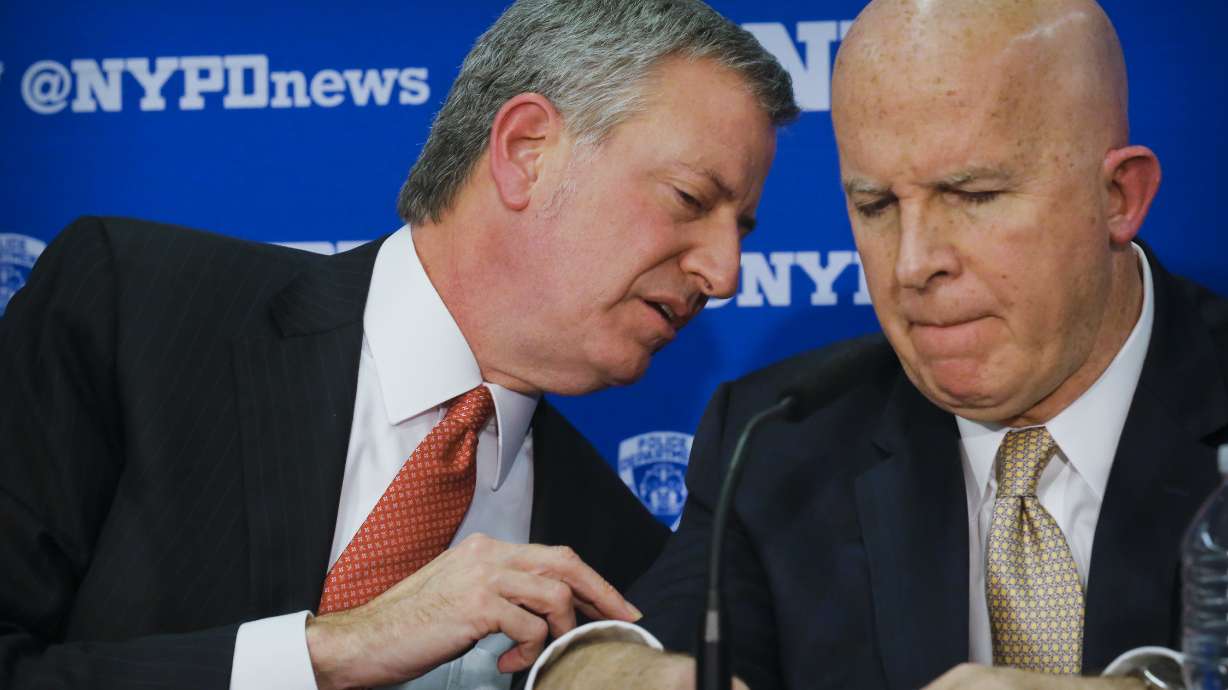 The Latest: Outgoing, incoming NYC police chiefs speak