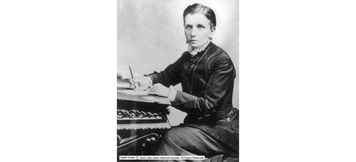 Emmeline B. Wells was a writer and editor for the Woman's Exponent, a semi-monthly periodical established for women in The Church of Jesus Christ of Latter-day Saints, and was active in the women's suffrage movement and politics. (Photo: Utah Historical Society)