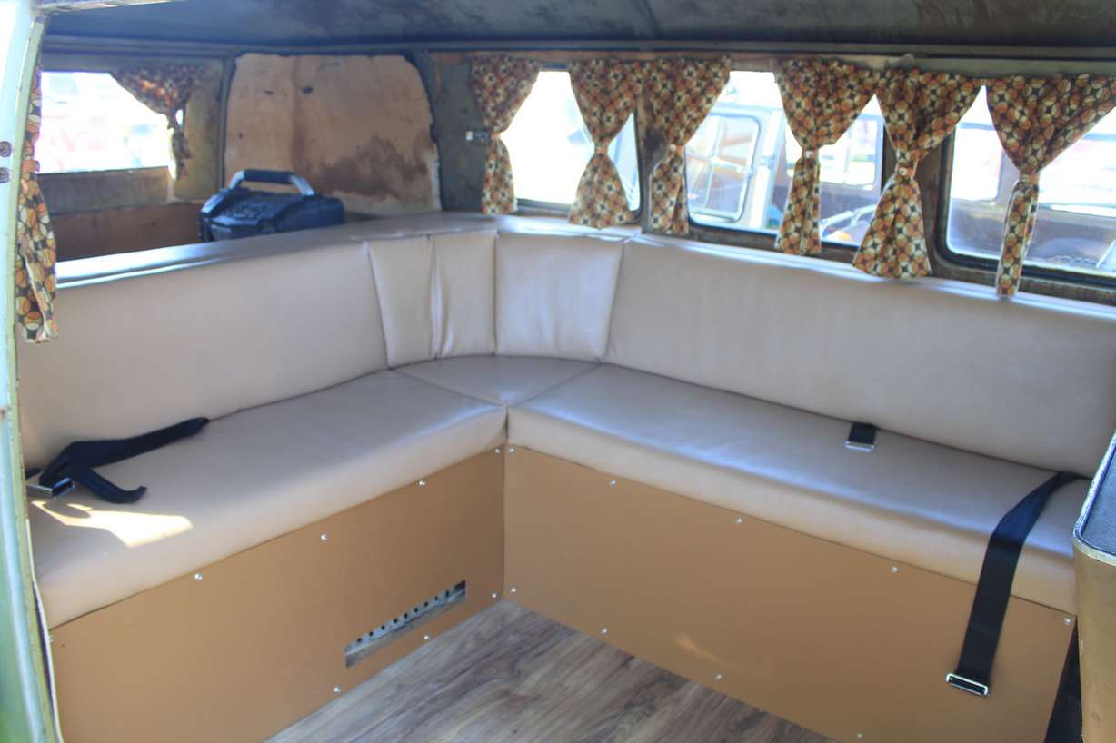 The interior of Scott Maxwell's 1961 11-window Standard Kombi has been restored. The bus is one of six pre-1967 Volkswagen buses and trucks were rescued from a Midvale junkyard by Highland resident Cecil Read and are now in various stages of restoration. (Photo: Brian Champagne, KSL.com contributor)