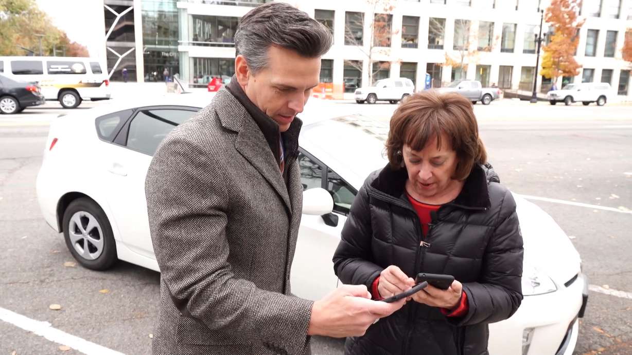 Uber driver Marlea McKinstry showed us how the company’s scoring system works. Photo: KSL TV