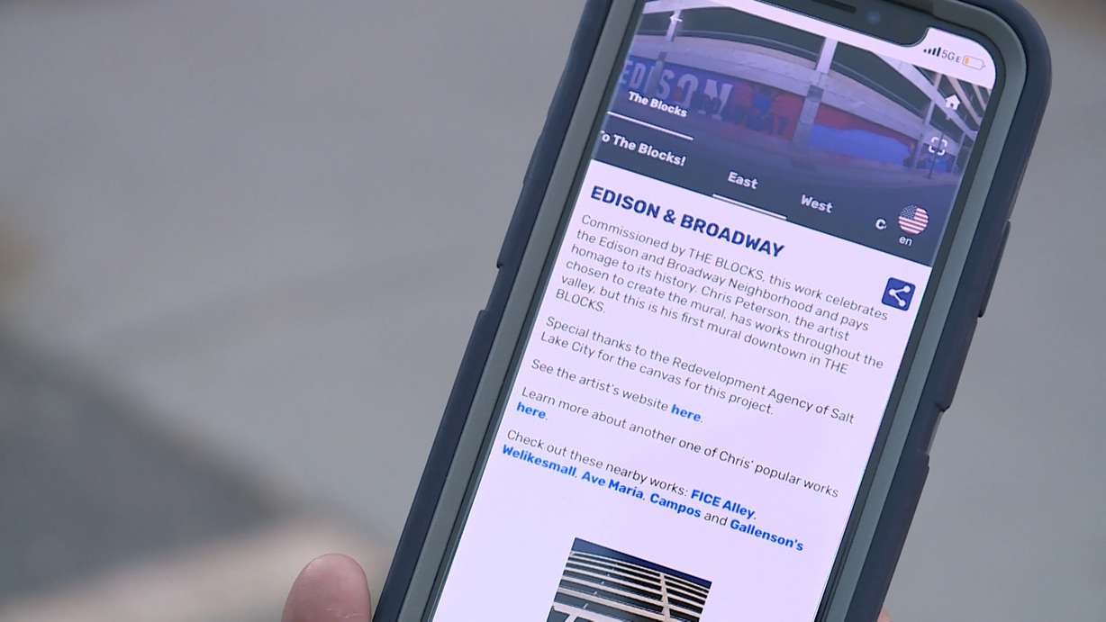 Downtown Salt Lake City has seen an infusion of murals and public art over the past several years, and the city is now partnerting with an app as of Nov. 8, 2019, that will let residents and visitors learn more about the pieces that line the streets. (Photo: Raymond Boone, KSL TV)