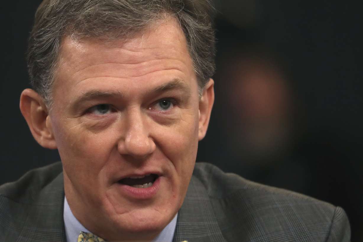 Career Foreign Service officer George Kent testifies before the House Intelligence Committee on Capitol Hill in Washington, Wednesday, Nov. 13, 2019, during the first public impeachment hearing. Photo: Andrew Harnik, AP Photo
