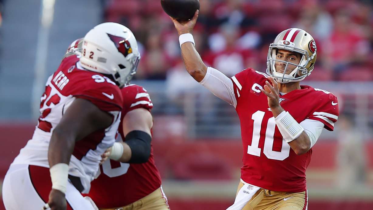 49ers rally past Cardinals 36-26 on 4 TD passes by Garoppolo