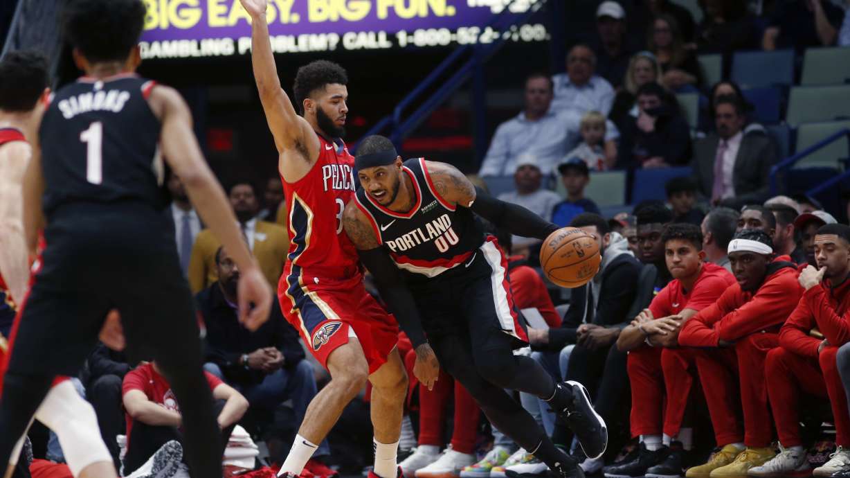 Pelicans spoil Anthony’s debut, beat Blazers 115-104