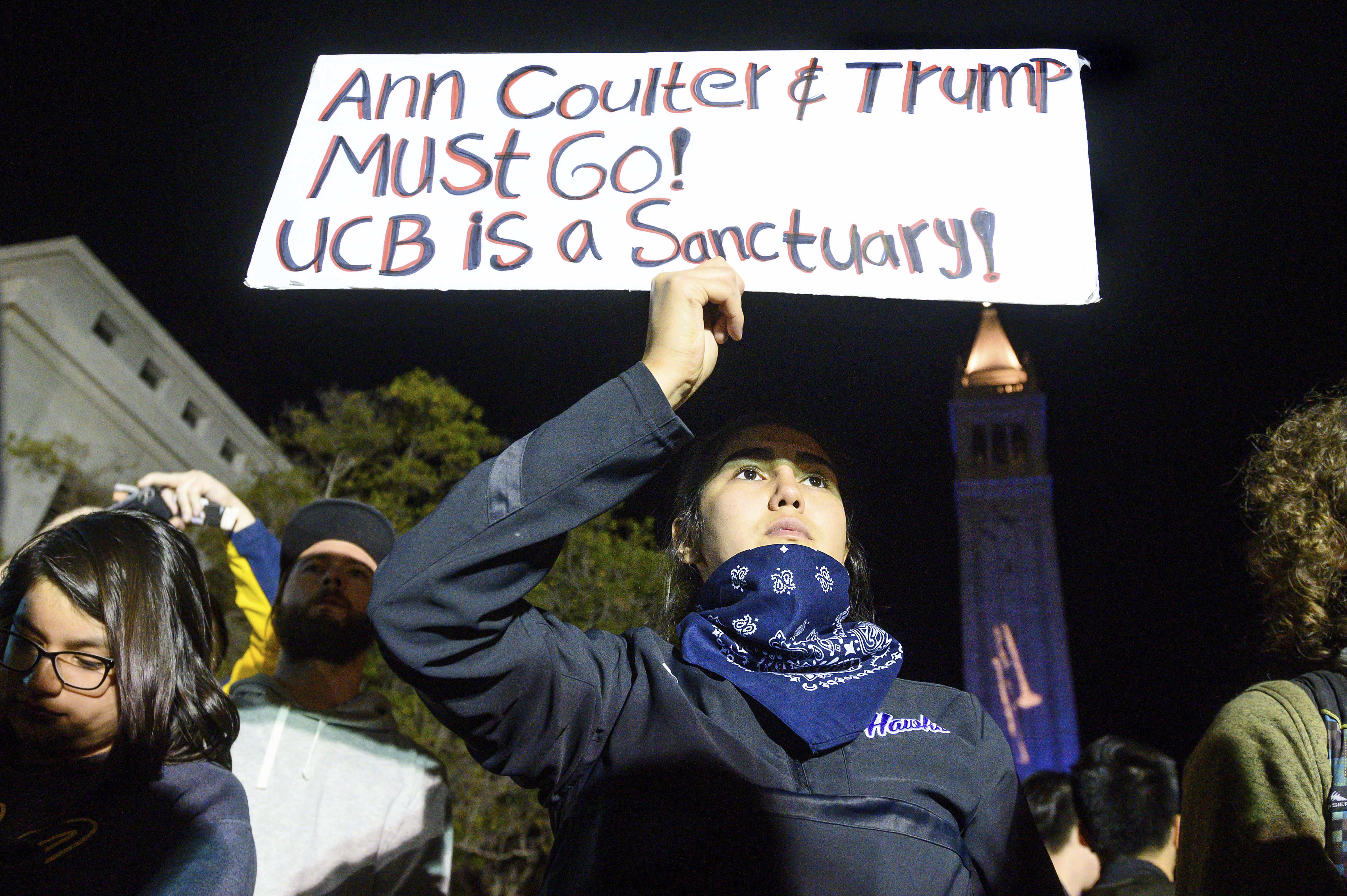5 arrested at rally against Ann Coulter speech in Berkeley