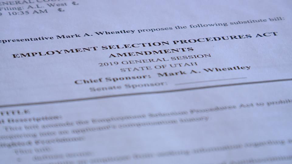 Rep. Mark Wheatley, D-Salt Lake City, is proposing a bill that would prohibit an employer from asking about a job applicant’s salary history. (Photo: KSL TV)