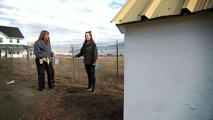 Deserae Turner, right, and her mother, April, plant tulip bulbs at their home in Smithfield, Cache County. “I absolutely love tulips. I think tulips are beautiful,” Deserae said. (Photo: Meghan Thackrey, KSL TV)