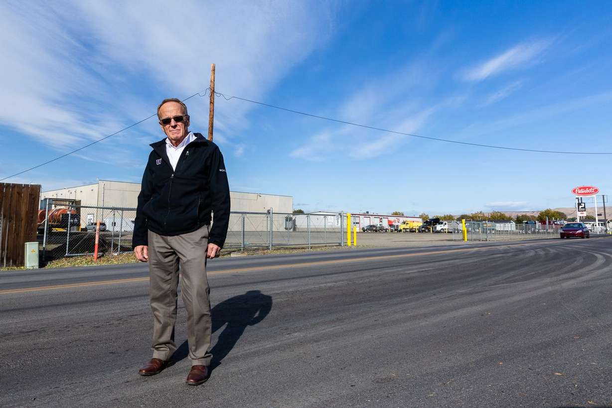 Bob Powers stands on Rudkin Road in Union Gap, Wash., at the location where he crashed into Josh Powell’s minivan on May 12, 2003. (Photo: Dave Cawley, KSL)
