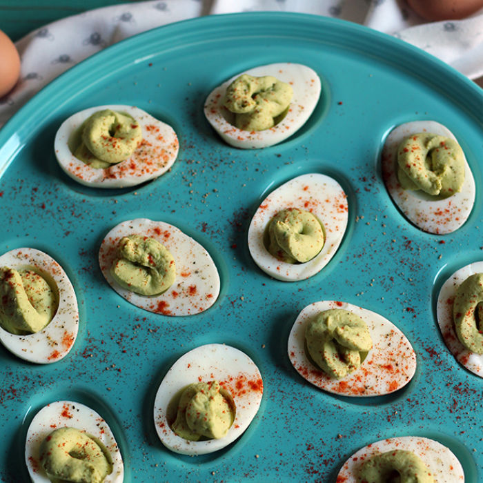 Smoked paprika avocado deviled eggs (Photo: Amy Gorin)