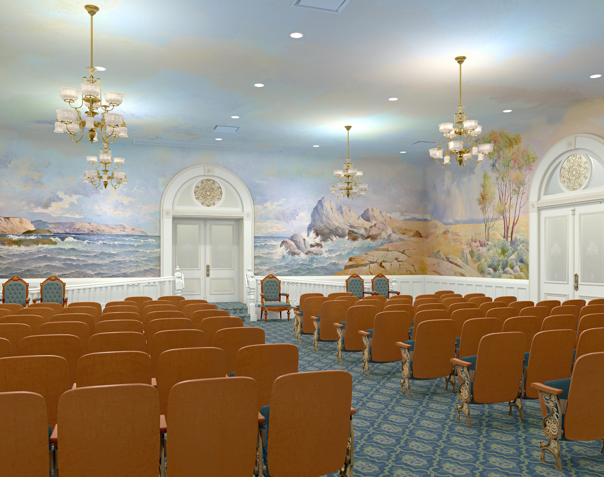 An artistic rendering of the renovated creation room in the Salt Lake Temple, December 2019. (Photo: Intellectual Reserve)